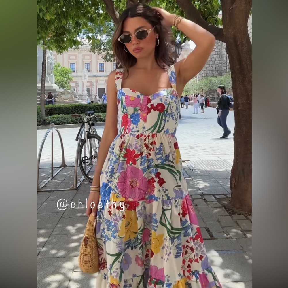 Zara FLORAL PRINT DRESS - Picture 15 of 16